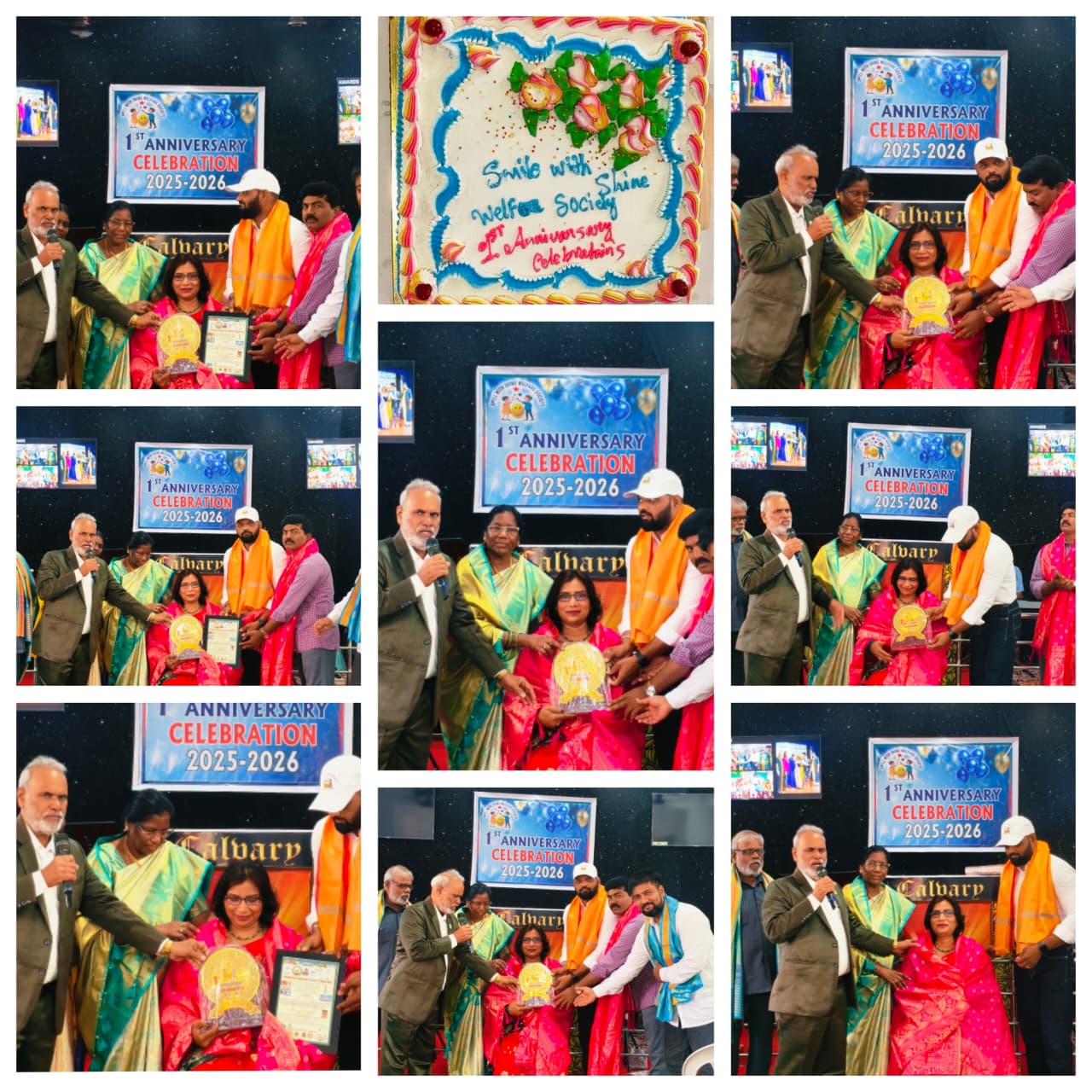 Group photograph from the Smile With Shine 1st anniversary celebration in Hyderabad