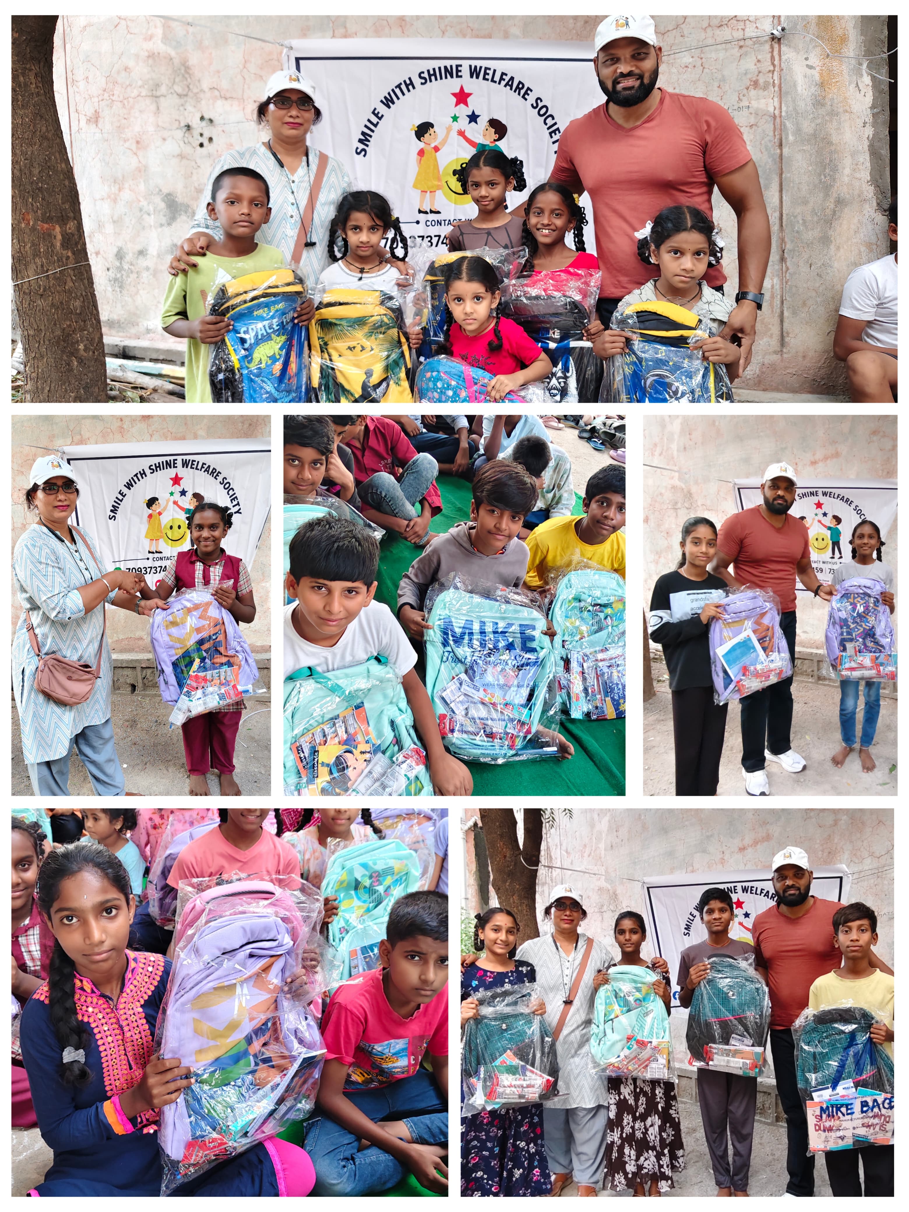 Educational kits for children from blind, leprosy-affected, differently-abled and mentally challenged families in Hyderabad