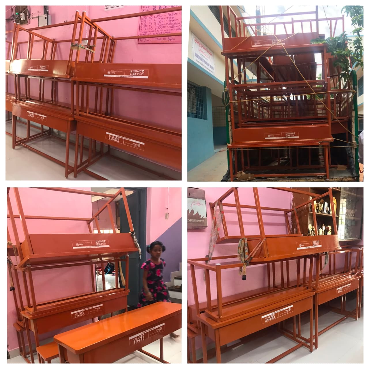 20 brand-new benches donated by Rotary Club of Secunderabad Sunrise to the Smile With Shine Children's Home in Hyderabad