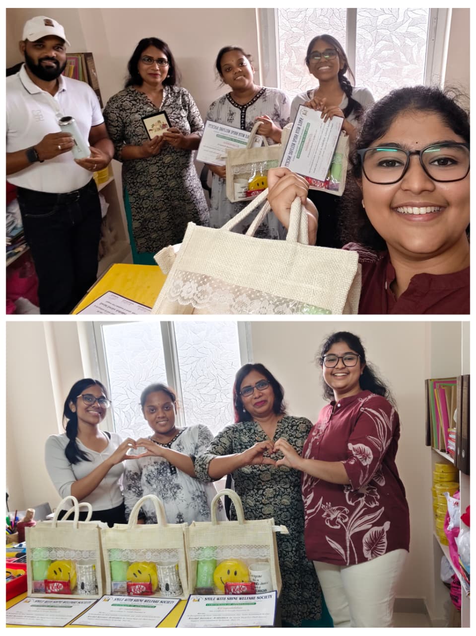 College student interns with the Smile With Shine team at internship completion, 1 July 2026