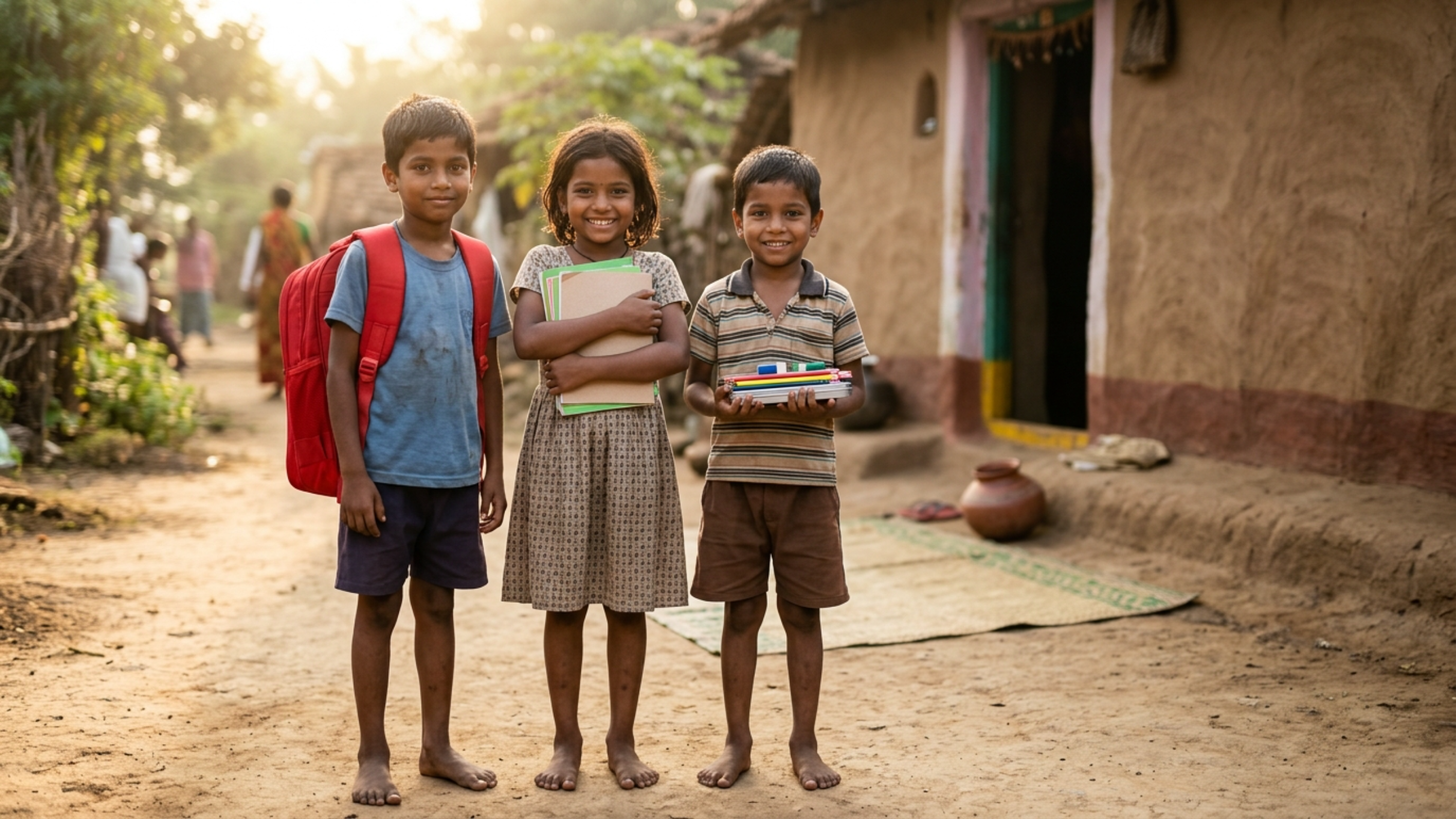 ₹650 School Kit — bag, notebooks and stationery for a child's first day of school